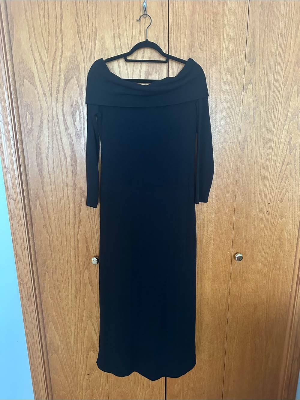 wild fable Black Off-Shoulder Maxi Dress